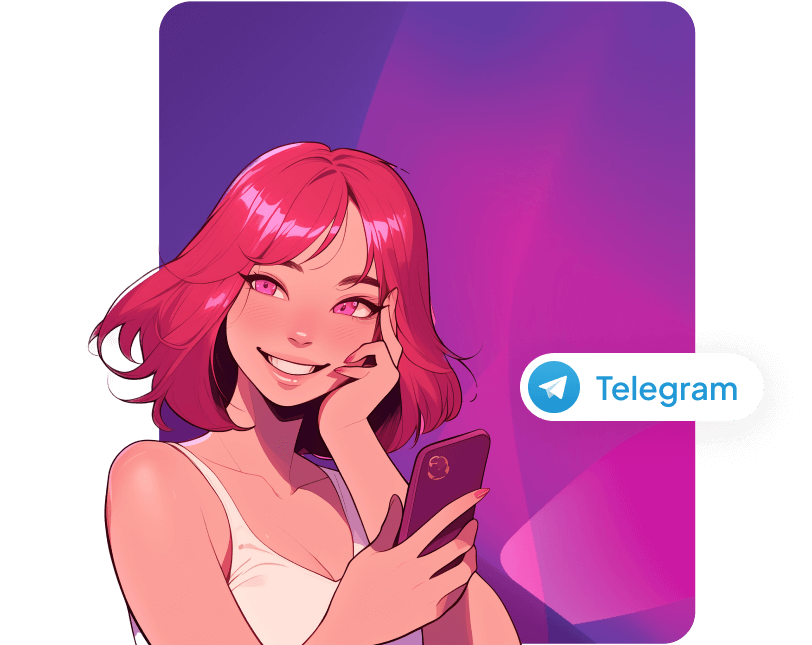 A comic illustration of a red-haired AI coach that